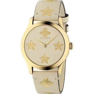 Pre-owned Gucci Ya1264096 G-timeless 38mm Women's Two-tone Leather Watch