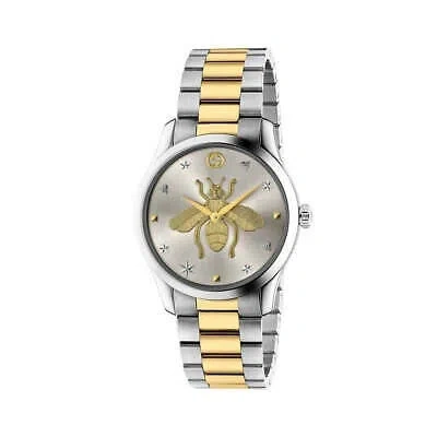 Pre-owned Gucci Ya1264131 G-timeless 38mm Women's Two-tone Stainless Steel Watch