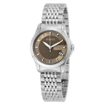 Pre-owned Gucci Ya126503 G-timeless 27mm Women's Stainless Steel Watch