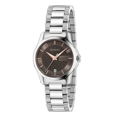Pre-owned Gucci Ya126529 Women's G-timeless Brown Dial Quartz Watch