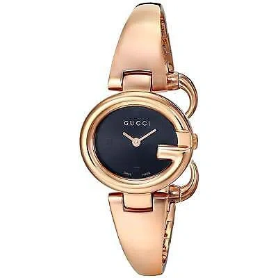 Pre-owned Gucci Ya134509 27mm Women's Rose-tone Stainless Steel Watch