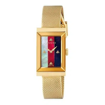 Pre-owned Gucci Ya147410 G-frame 34mm Women's Gold-tone Stainless Steel Watch