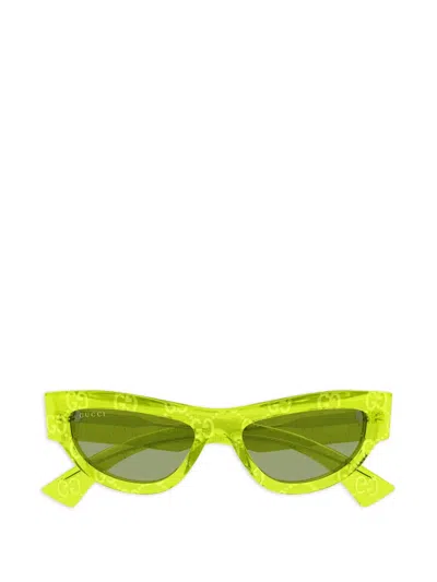 Gucci Oval Frame Sunglasses In Yellow