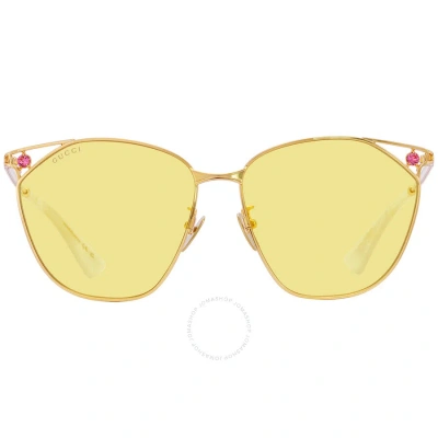 Gucci Yellow Cat Eye Ladies Sunglasses Gg1375sa 002 62