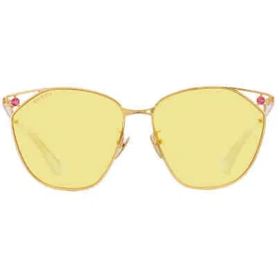 Pre-owned Gucci Yellow Cat Eye Ladies Sunglasses Gg1375sa 002 62 Gg1375sa 002 62