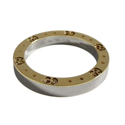 Pre-owned Gucci Yellow Gold (18k) Stainless Steel Band Ring ()