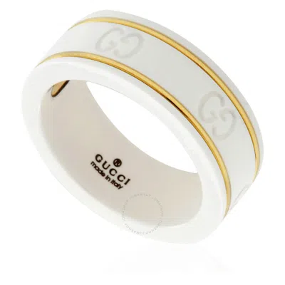 Gucci Yellow Gold And White Icon Ring In Yellow/white/gold Tone