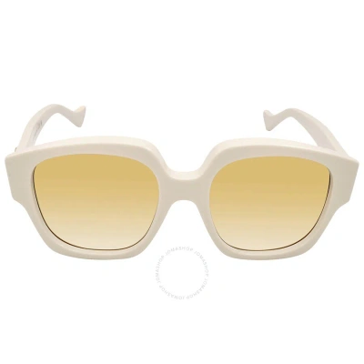 Gucci Yellow Gradient Square Ladies Sunglasses Gg1372s 001 56 In White / Yellow