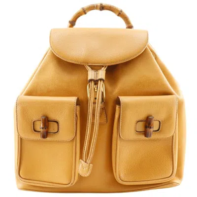 Pre-owned Gucci Yellow Leather Backpack ()