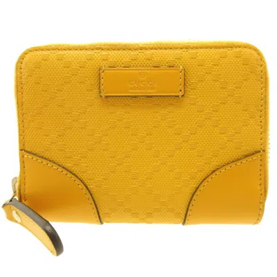 Pre-owned Gucci Yellow Leather Coin Purse/coin Case ()