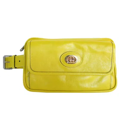 Pre-owned Gucci Yellow Leather Fanny Pack Sling Bag ()