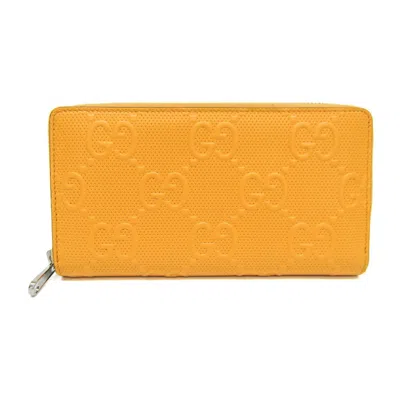 Pre-owned Gucci Yellow Leather Long Wallet (bi-fold) ()
