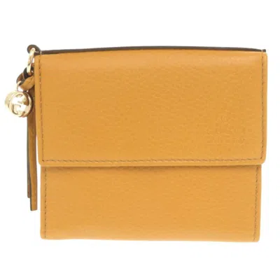 Pre-owned Gucci Yellow Leather Wallet (bi-fold) ()