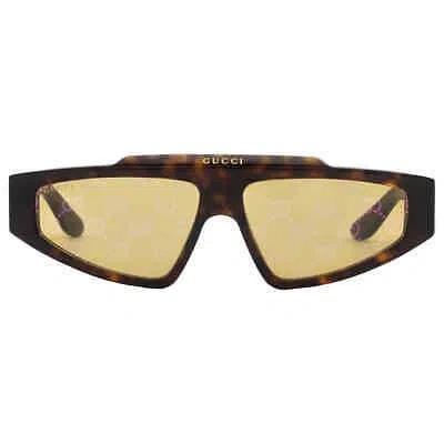 Pre-owned Gucci Yellow Logo Browline Unisex Sunglasses Gg1591s 002 58 Gg1591s 002 58