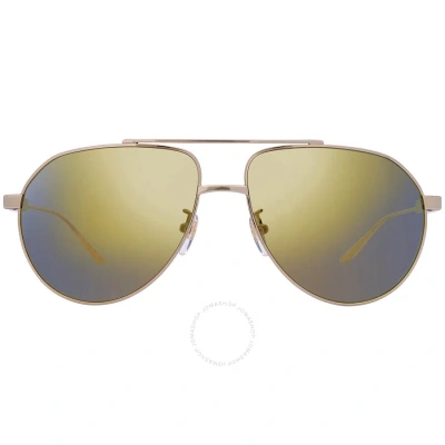 Gucci Yellow Pilot Men's Sunglasses Gg1311s 002 61 In Gold / Yellow