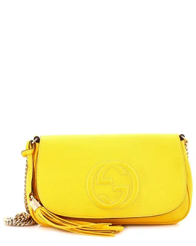Gucci Yellow Sheep Leather Soho Chain Crossbody Medium (authentic Pre-loved)