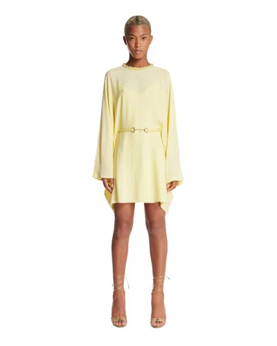 Gucci Yellow Silk Cady Dress