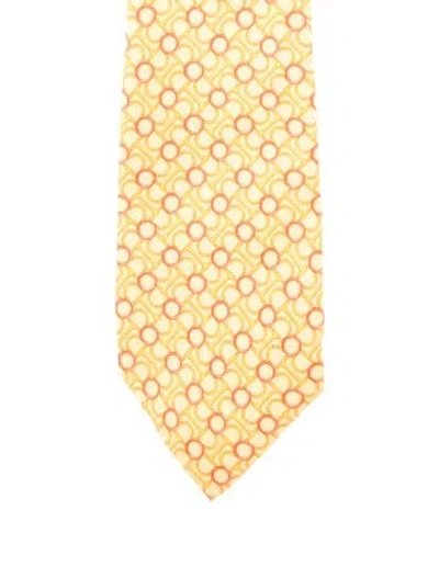 Pre-owned Gucci Yellow Silk Neck Tie