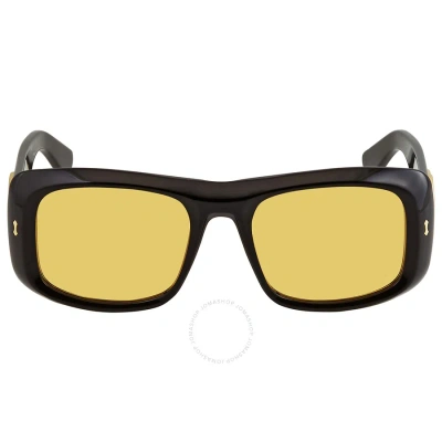 Gucci Yellow Square Unisex Sunglasses Gg1251s 001 In Black / Yellow
