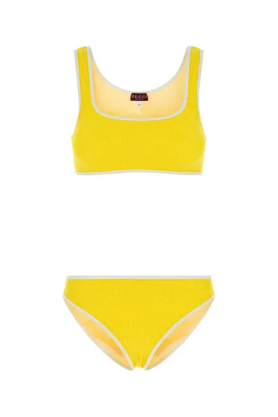 Gucci Yellow Stretch Nylon Bikini