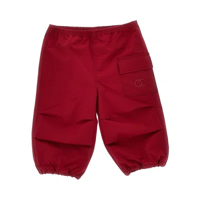 Gucci Ylon Parachute Pants Kids In Red