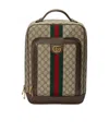 Gucci Zaino Ophidia Gg Leather Backpack In Green