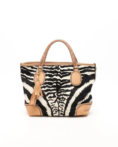 Gucci Zebra Ponyhair Tote Bag In Multi