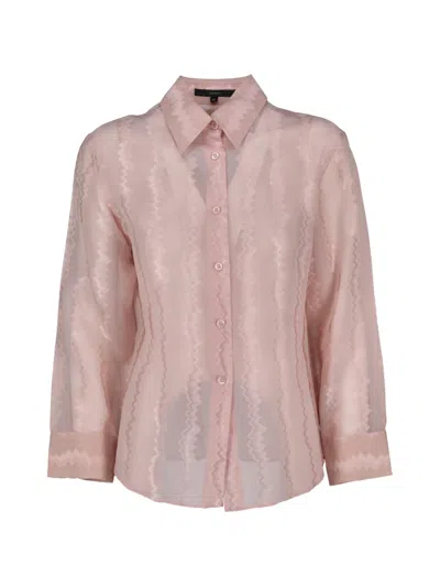 Pre-owned Gucci Zig-zag Sheer Shirt In Pink