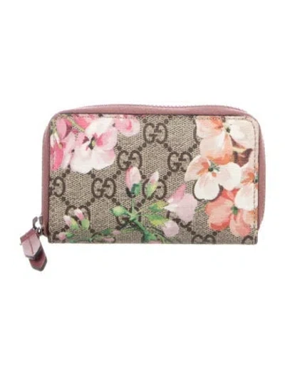 Pre-owned Gucci Zip Around Card Case Gg Supreme Continental Wallet In Multi