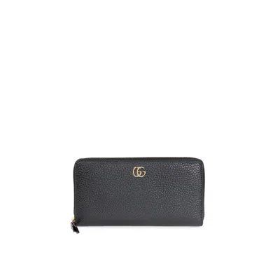 Gucci Zip Around Gg Wallet In Black