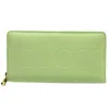 GUCCI GUCCI ZIP AROUND GREEN LEATHER WALLET  (PRE-OWNED)