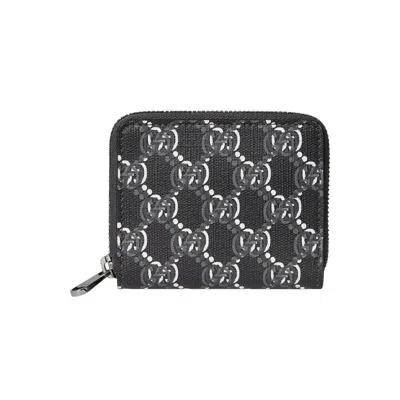 Pre-owned Gucci Zip Around Wallet 'dark Grey' | Black | Men's Size Onesize