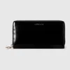 Gucci Zip Around Wallet With Bamboo In Black