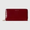 Gucci Zip Around Wallet With Bamboo In Bordeaux