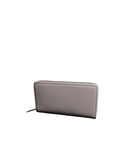 Gucci Zip Around Wallet With  Lettering In Grey
