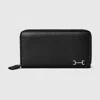 Gucci Zip Around Wallet With Horsebit In Black