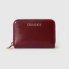 Gucci Zip Card Case With  Script In Red