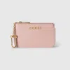 GUCCI GUCCI ZIP KEY CASE WITH GUCCI SCRIPT