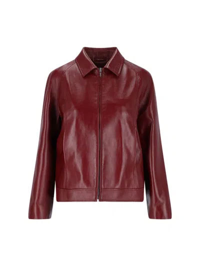 Gucci Zip Leather Jacket – Red