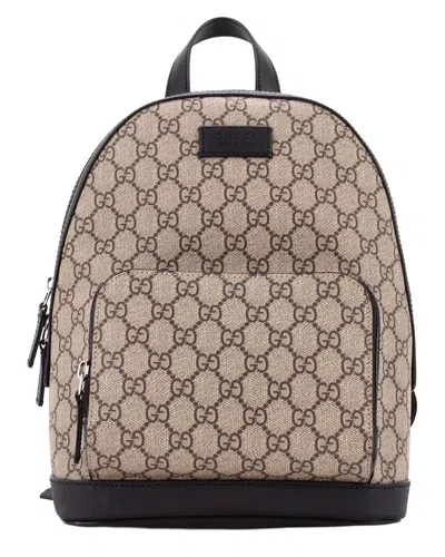 Gucci Zip Pocket Backpack Gg Coated Small (authentic Pre-loved) In Brown