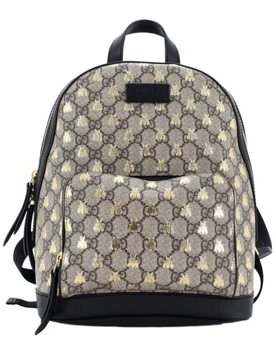 Gucci Zip Pocket Backpack Printed Gg Coated Small (authentic Pre-loved) In Multi