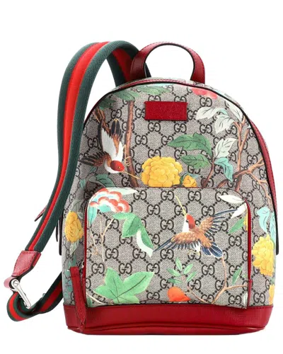 Gucci Zip Pocket Backpack Tian Print Gg Coated Canvas Small (authentic Pre-  Loved)
