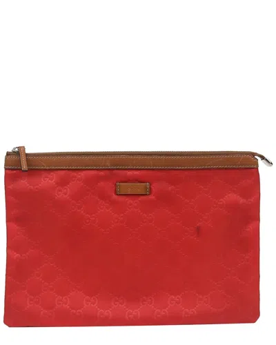 Gucci Zip Pouch (authentic Pre-loved) In Red