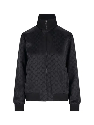 Gucci Zip Sweatshirt In Black