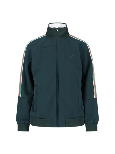 Gucci Zip Sweatshirt In Green