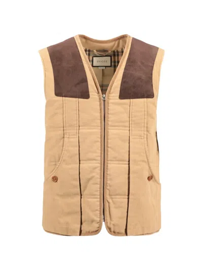 Pre-owned Gucci Zip-up Gilet In Neutral
