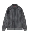 Gucci Monogrammed Zip-up Jacket In Black