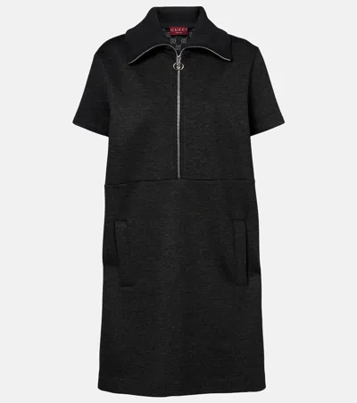Gucci Zip-up Minidress In Gray