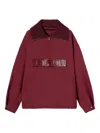 Gucci Womens Dark Rosso Ancora Half-zip Relaxed-fit Woven Jacket