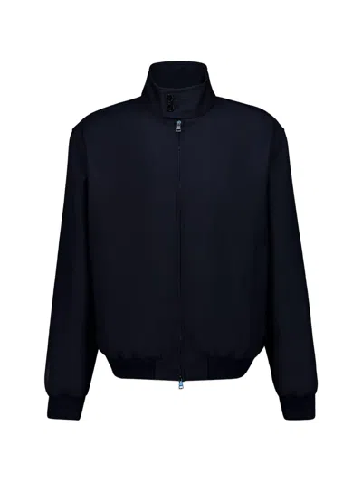 Gucci Zip-up Wool Bomber Jacket In Black